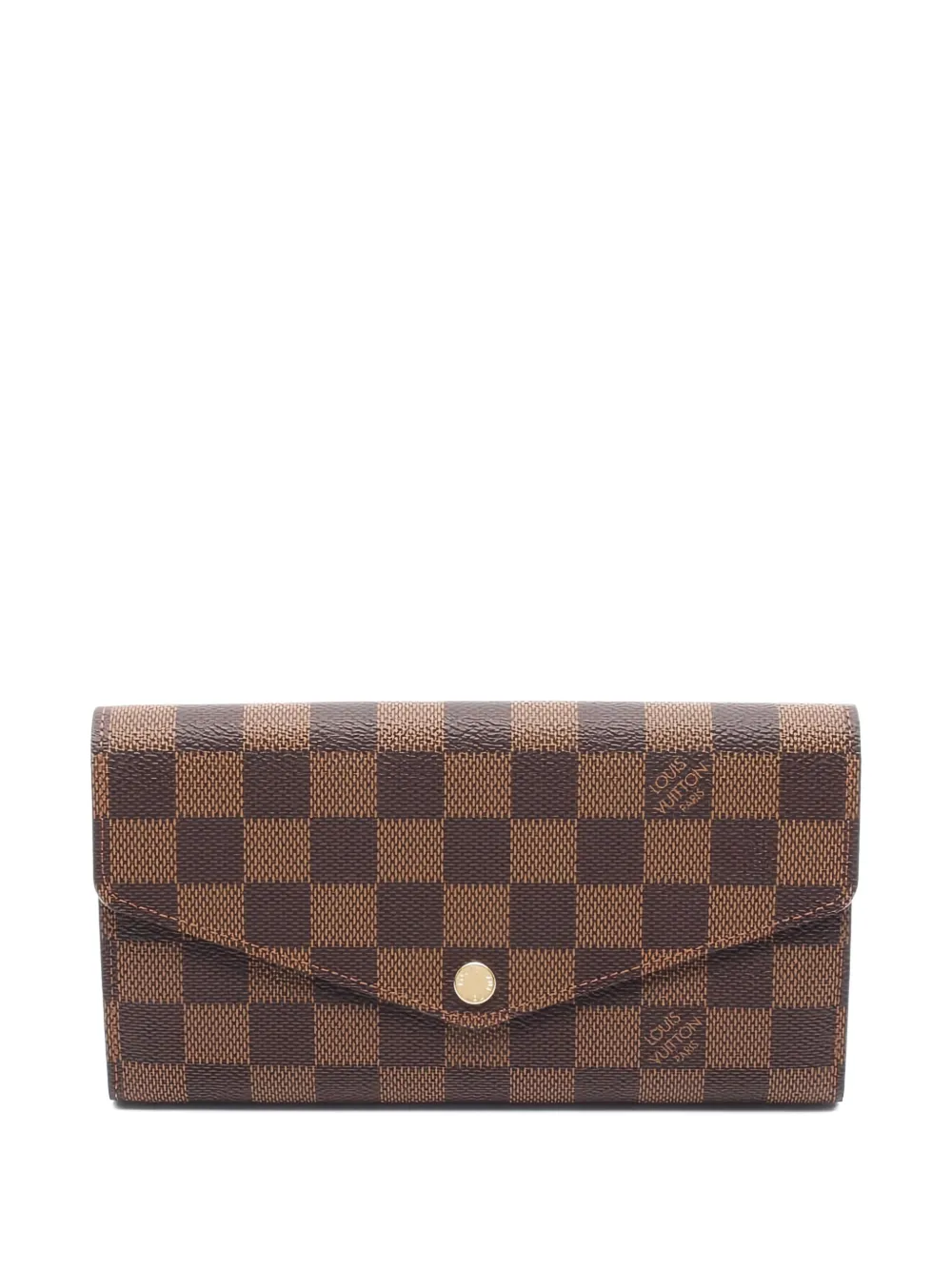 Длинный двойной кошелек Damier Ebene от Louis Vuitton, бывший в употреблении в 2014 году