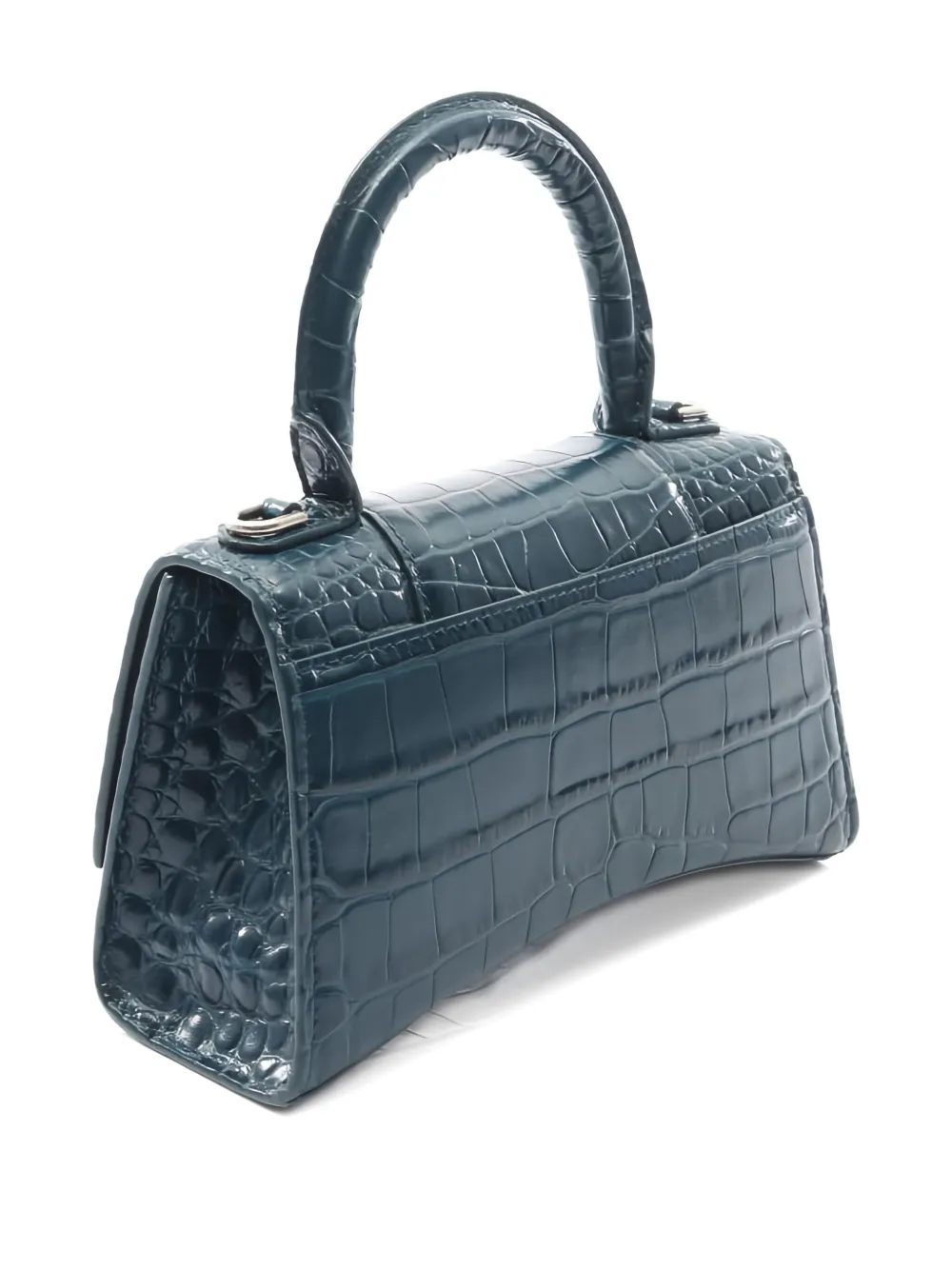 Pre-owned Balenciaga 2000s Hourglass Xs Embossed Tote Bag In Blue