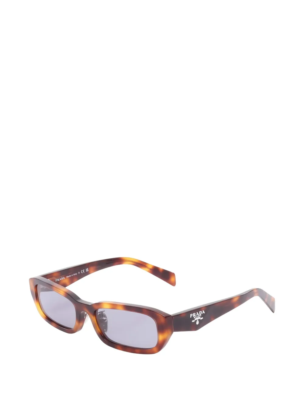 Pre-owned Prada Rectangle-frame Sunglasses In Brown