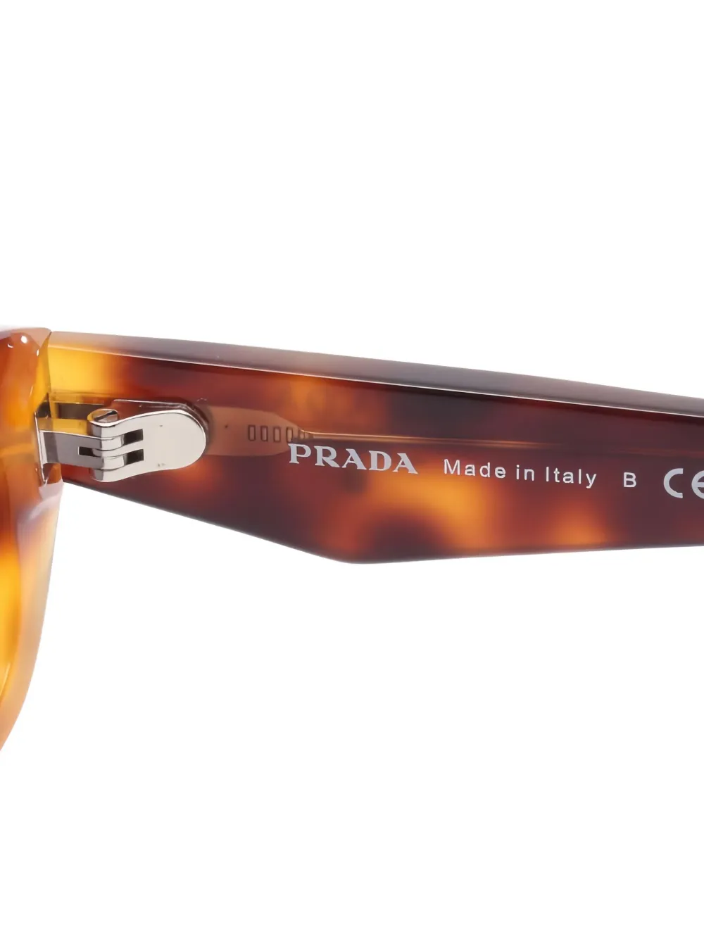 Pre-owned Prada Rectangle-frame Sunglasses In Brown