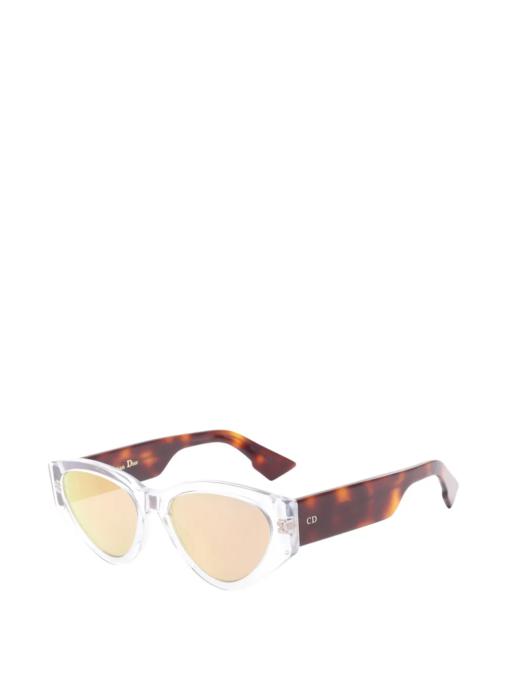 Pre-owned Dior 2020s Browline Sunglasses In White