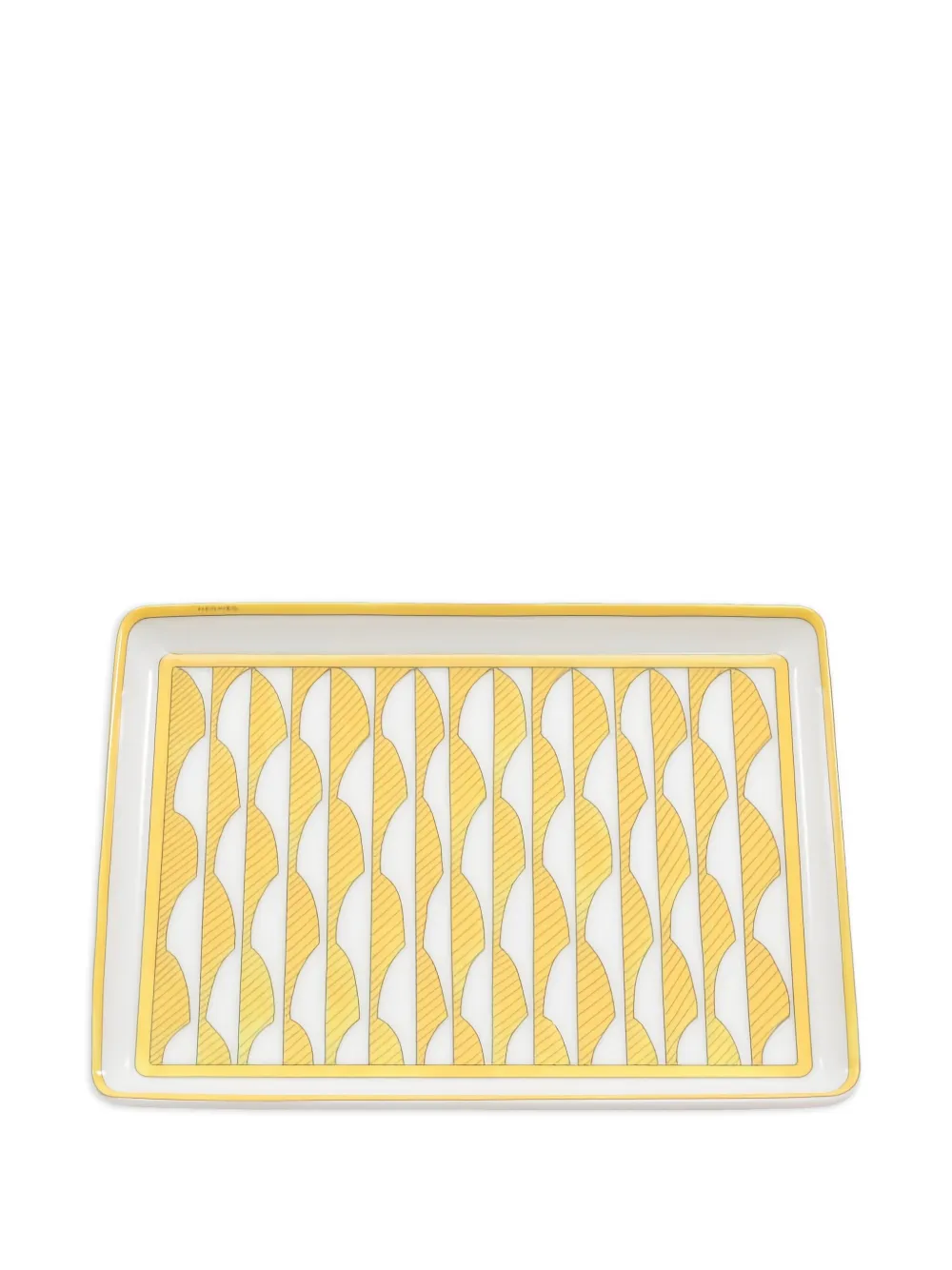 Hermès Pre-Owned 2020s Soleil D'Hermès rectangular plate (16cm x 12cm) | Yellow | Image 1