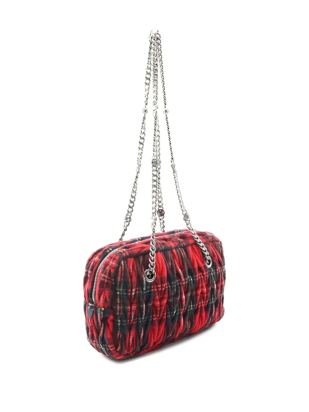 Miu Miu Pre-Owned 2010s tartan matelassé chain shoulder bag | Image 2