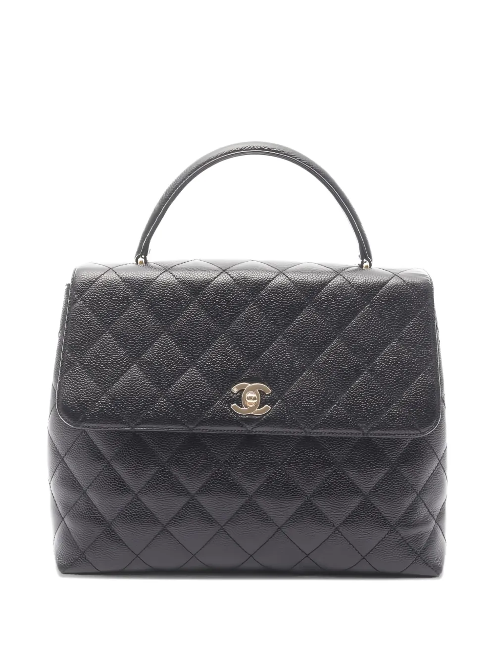 Pre-owned Chanel 2000-2002 Classic Flap Diamond Quilting Handbag In Black