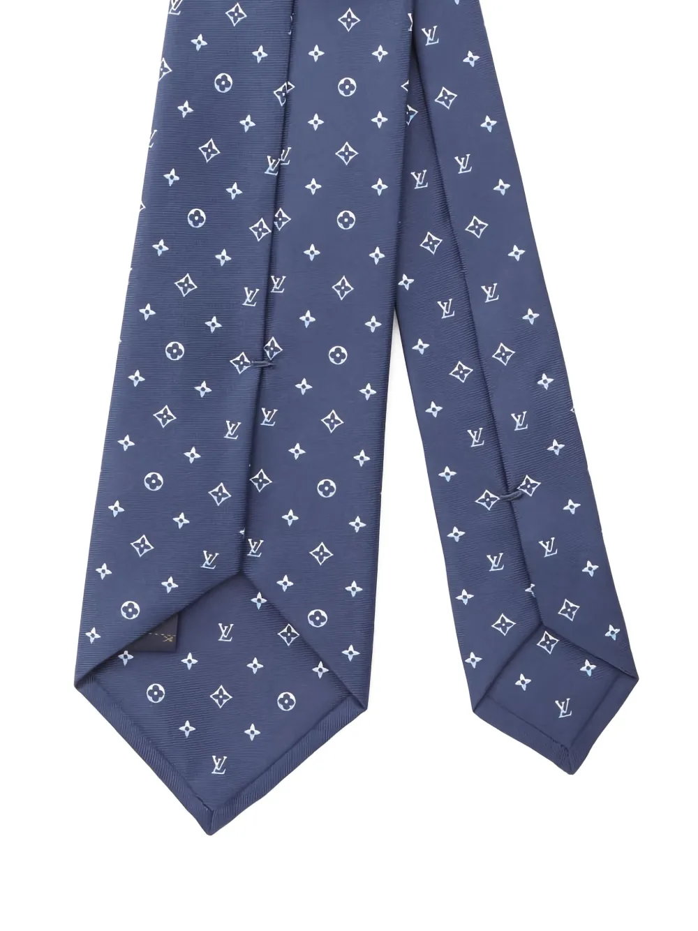 Pre-owned Louis Vuitton 2025 Patterned Silk Tie In Blue