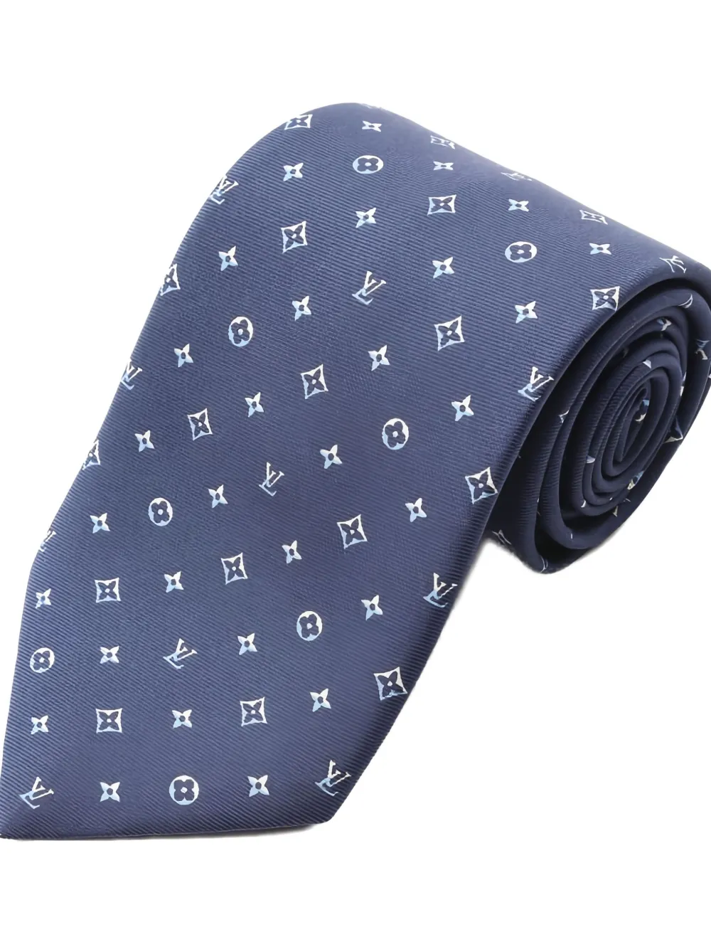 Pre-owned Louis Vuitton 2025 Patterned Silk Tie In Blue