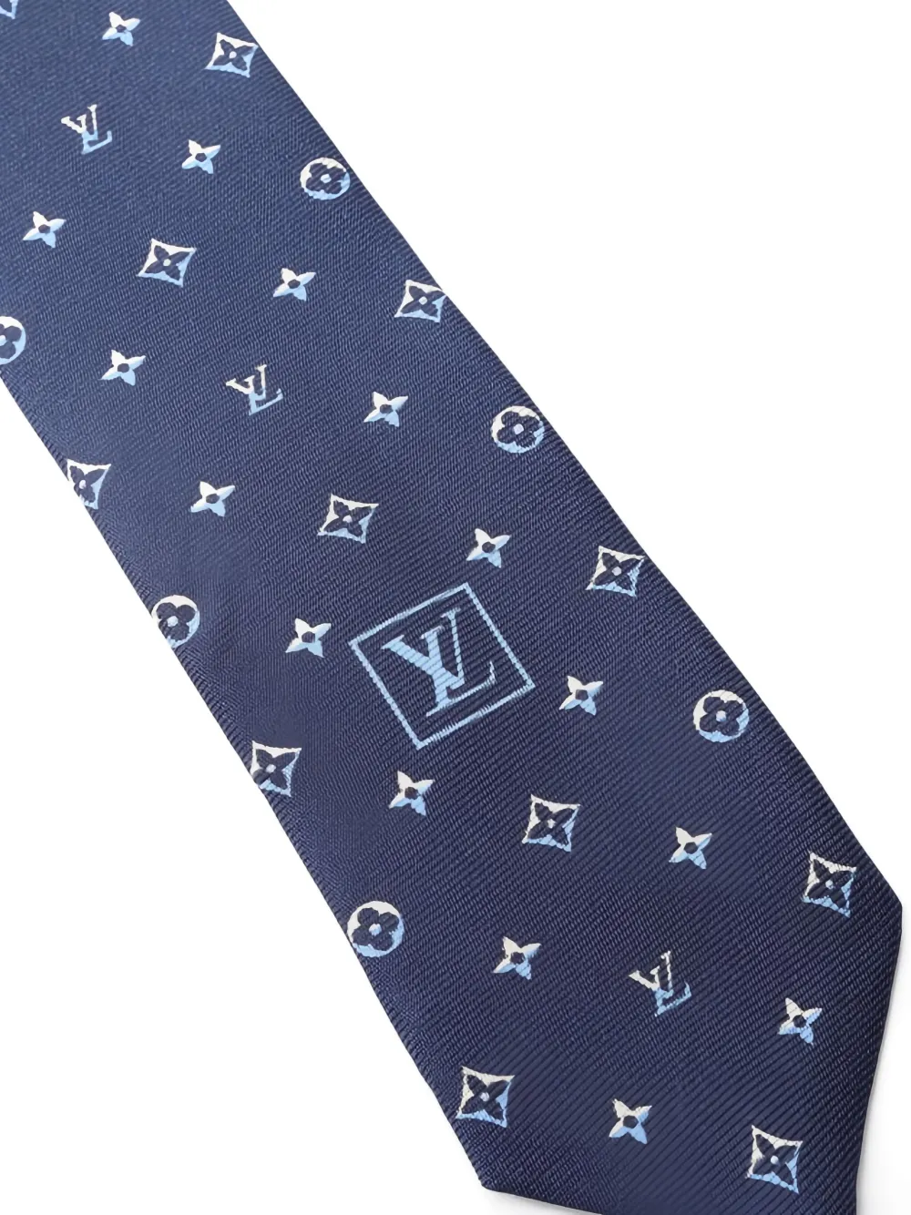 Pre-owned Louis Vuitton 2025 Patterned Silk Tie In Blue