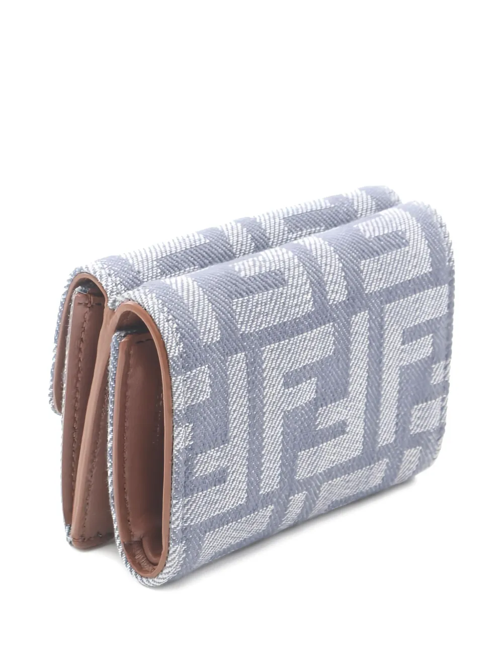 Pre-owned Fendi 2020s Zucca Tri-fold Wallet In Gray