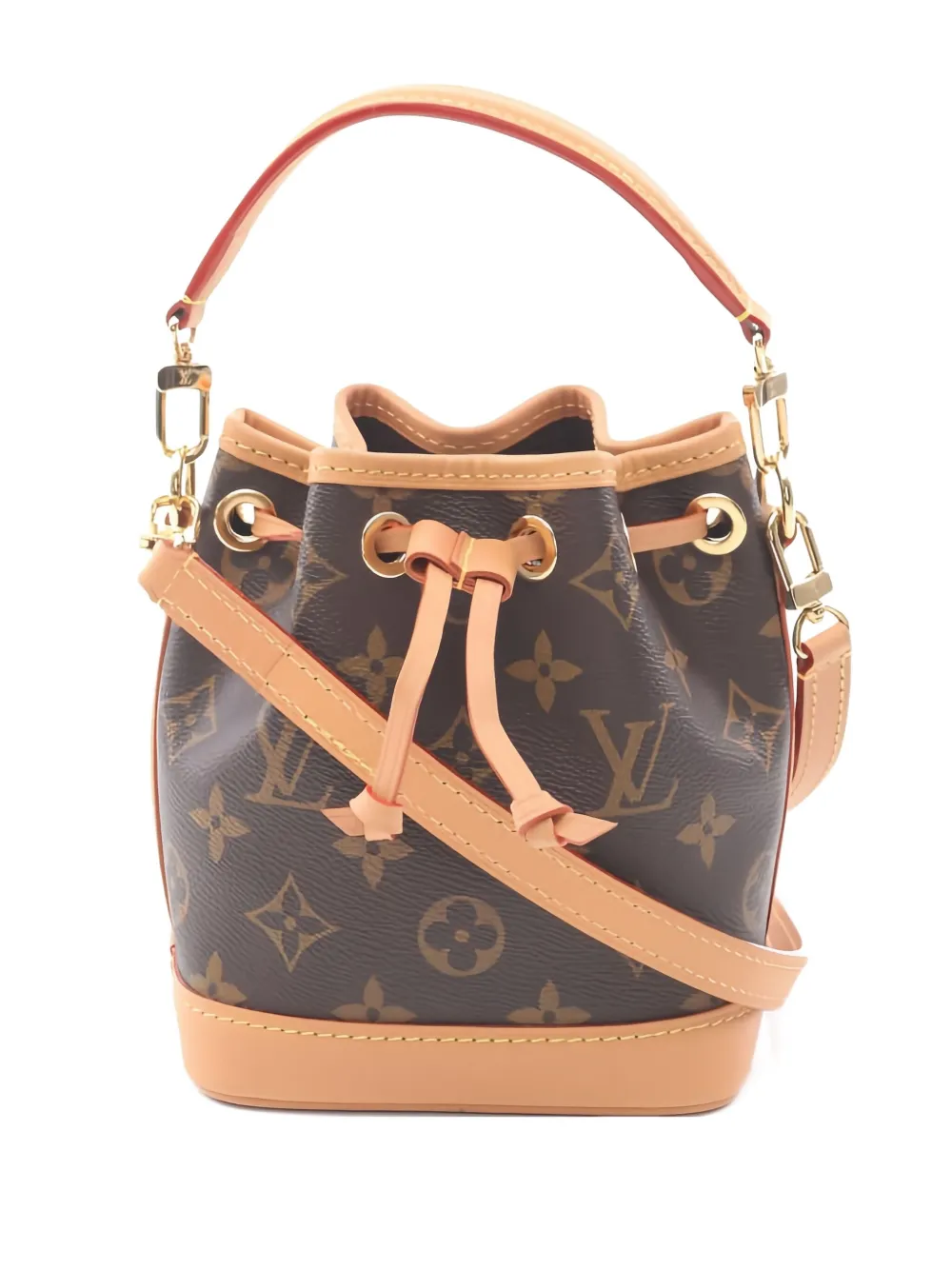 Pre-owned Louis Vuitton 2021 Nano Noe Monogram Bucket Bag In Brown