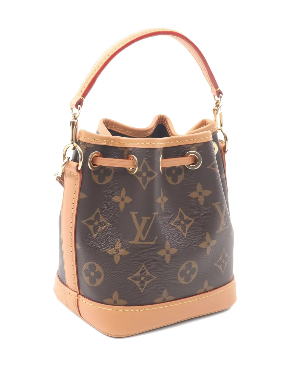 Pre-owned Louis Vuitton 2021 Nano Noe Monogram Bucket Bag In Brown