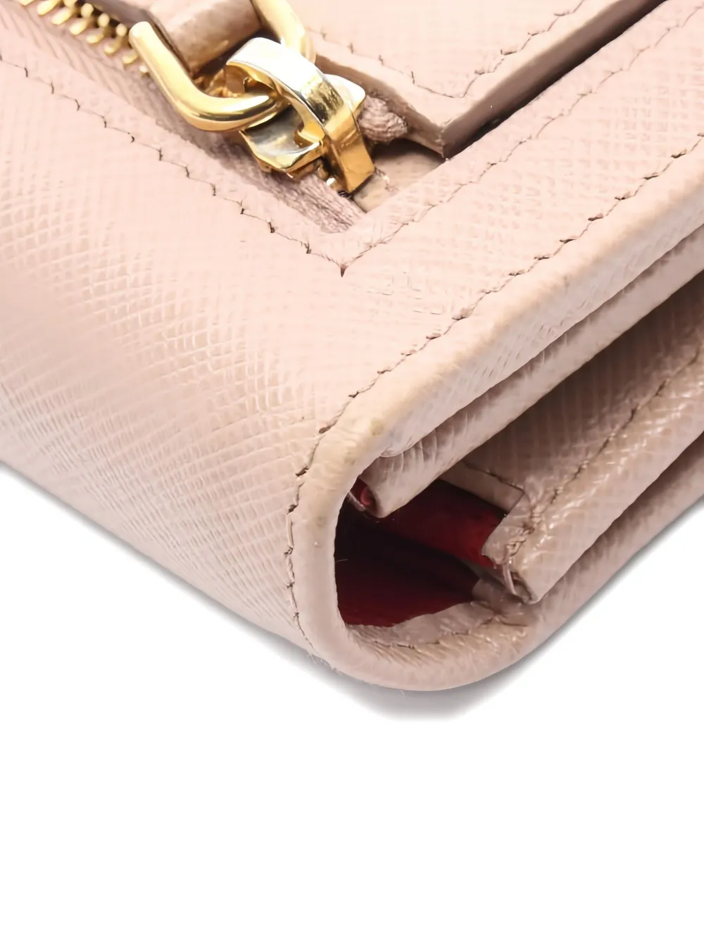 Pre-owned Prada 2010 Saffiano Bifold Wallet In Neutral