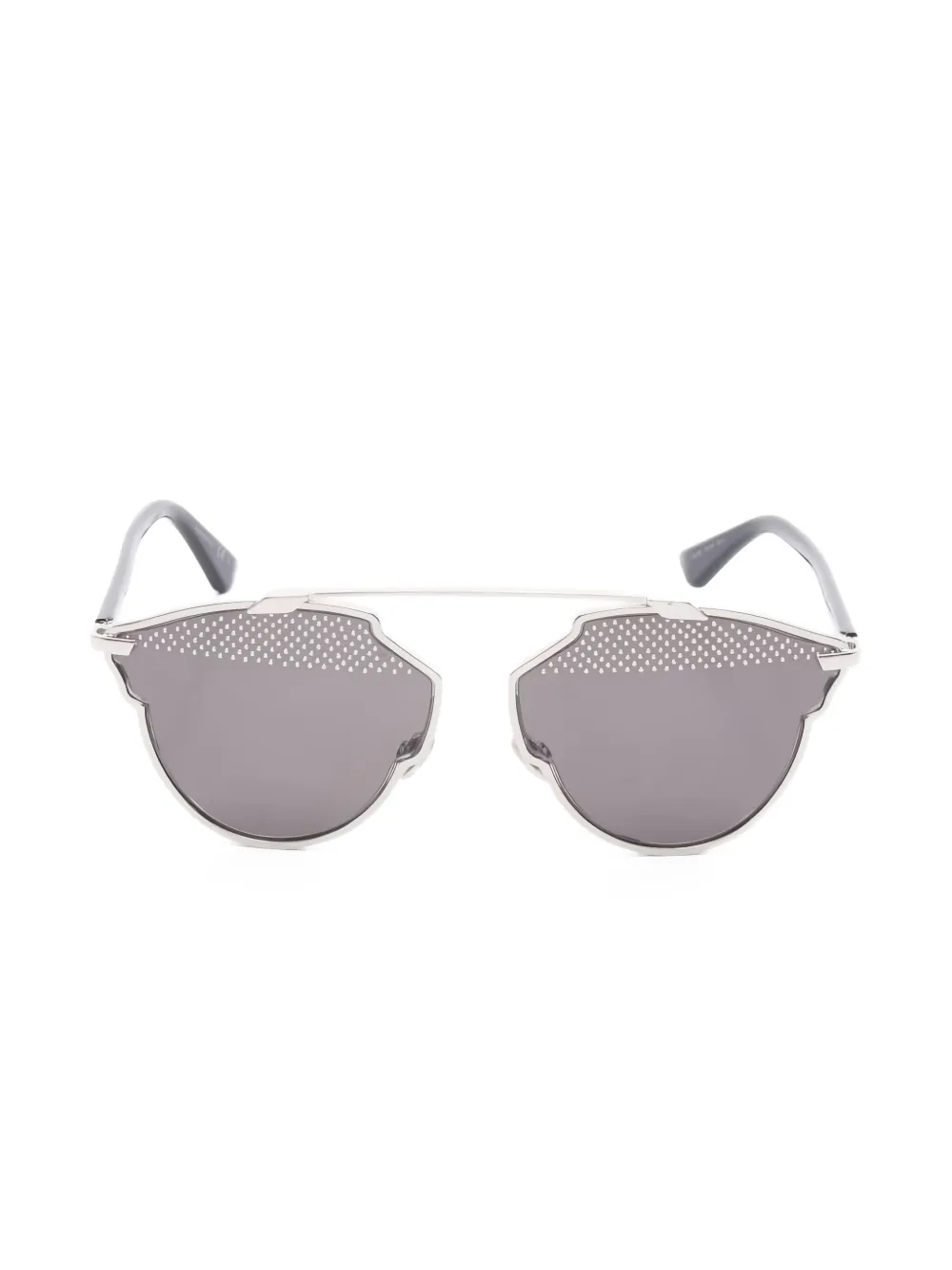 Christian Dior Pre-Owned 2000 SoReal S ドット サングラス - シルバートーン Christian Dior Pre-Owned 2000 SoReal S ドット サングラス - シルバートーン