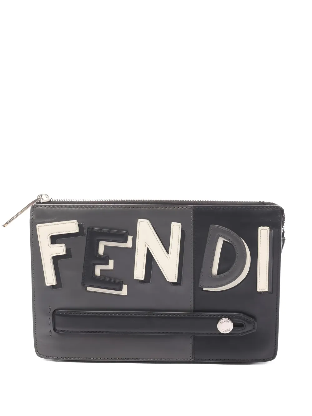 Fendi Pre-Owned 2000s logo slim clutch bag | Black | Image 1
