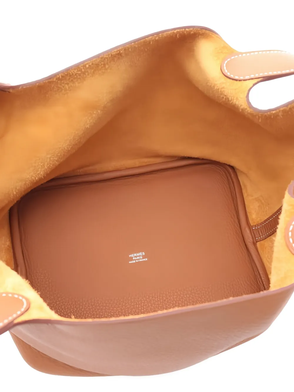 Pre-owned Hermes 2025 Lock Leather Handbag In Brown