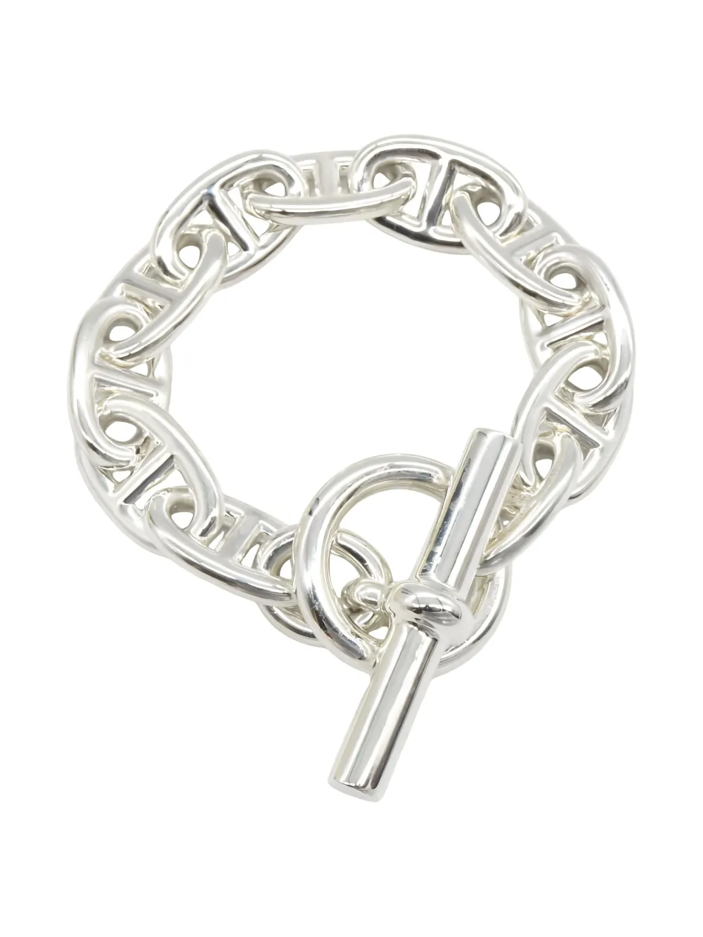 Pre-owned Hermes Chaîne D'ancre Tgm Bracelet In Silver