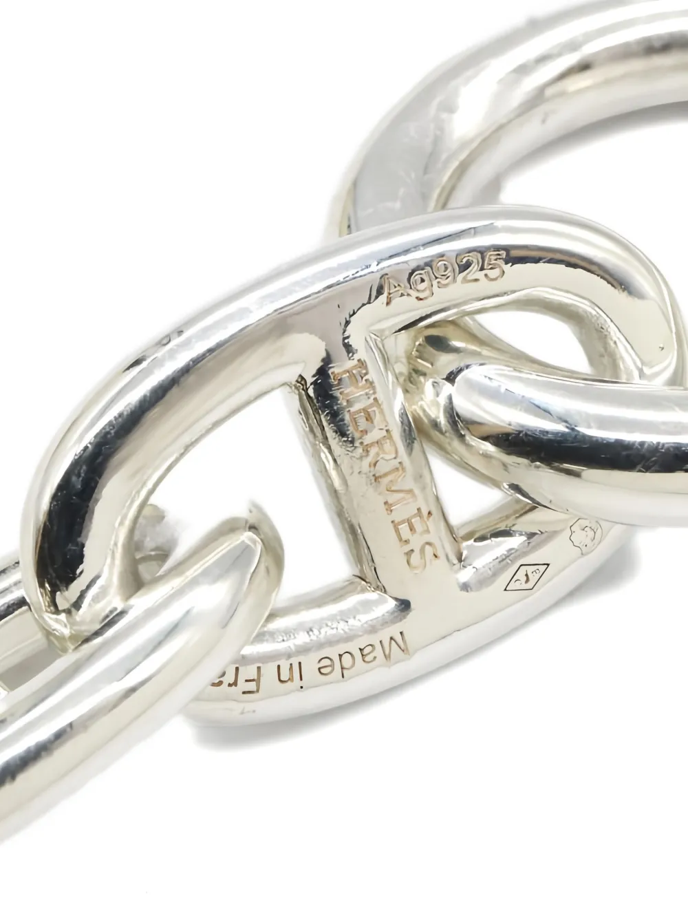 Pre-owned Hermes Chaîne D'ancre Tgm Bracelet In Silver