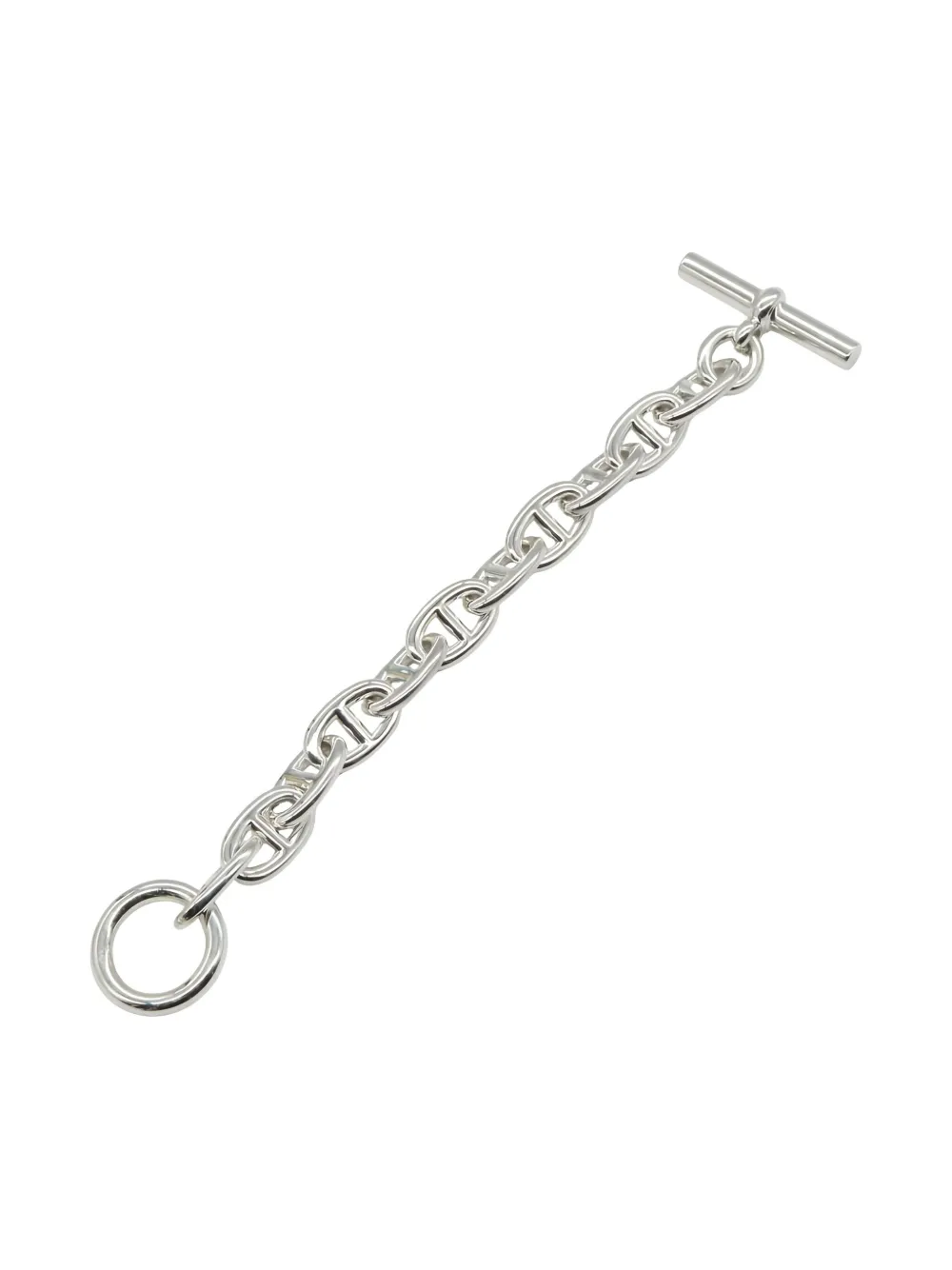 Pre-owned Hermes Chaîne D'ancre Tgm Bracelet In Silver