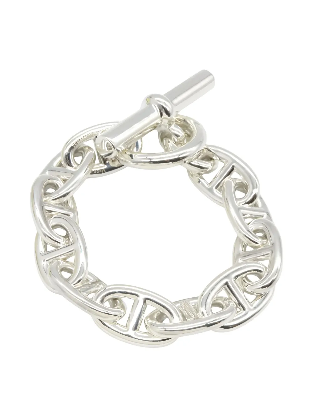 Pre-owned Hermes Chaîne D'ancre Tgm Bracelet In Silver