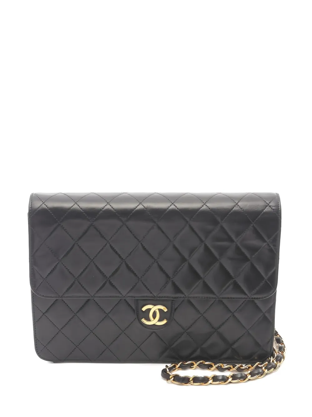 Pre-owned Chanel 1997-1999 Matelasse Chain Cross Body Bag In Black