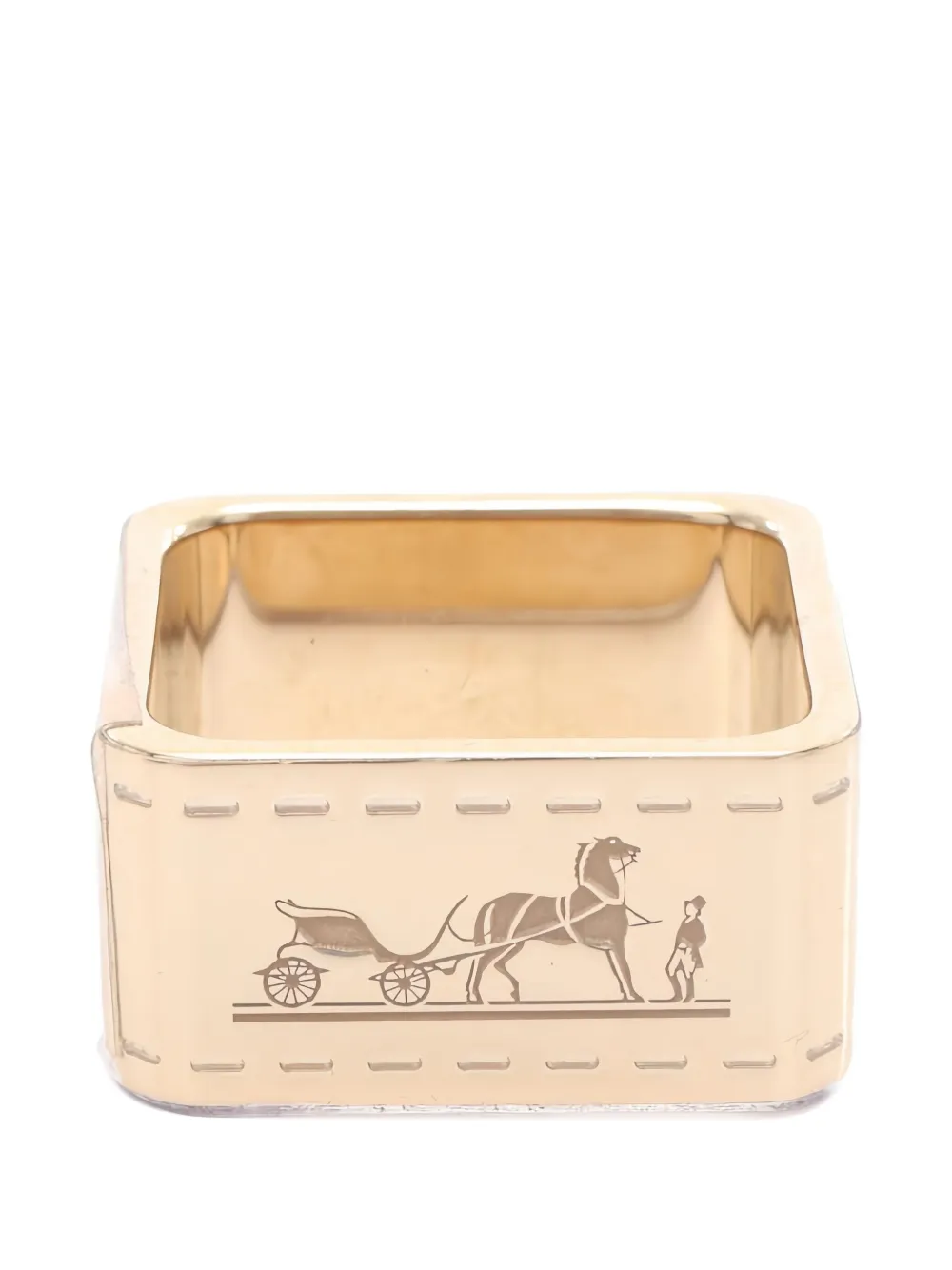 Hermès Pre-Owned 2020s Bolduc 90 graphic scarf ring | Gold | Image 1