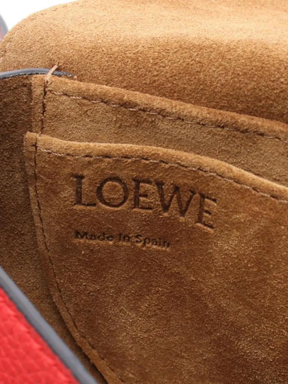 Pre-owned Loewe Mini Gate Shoulder Bag In Red