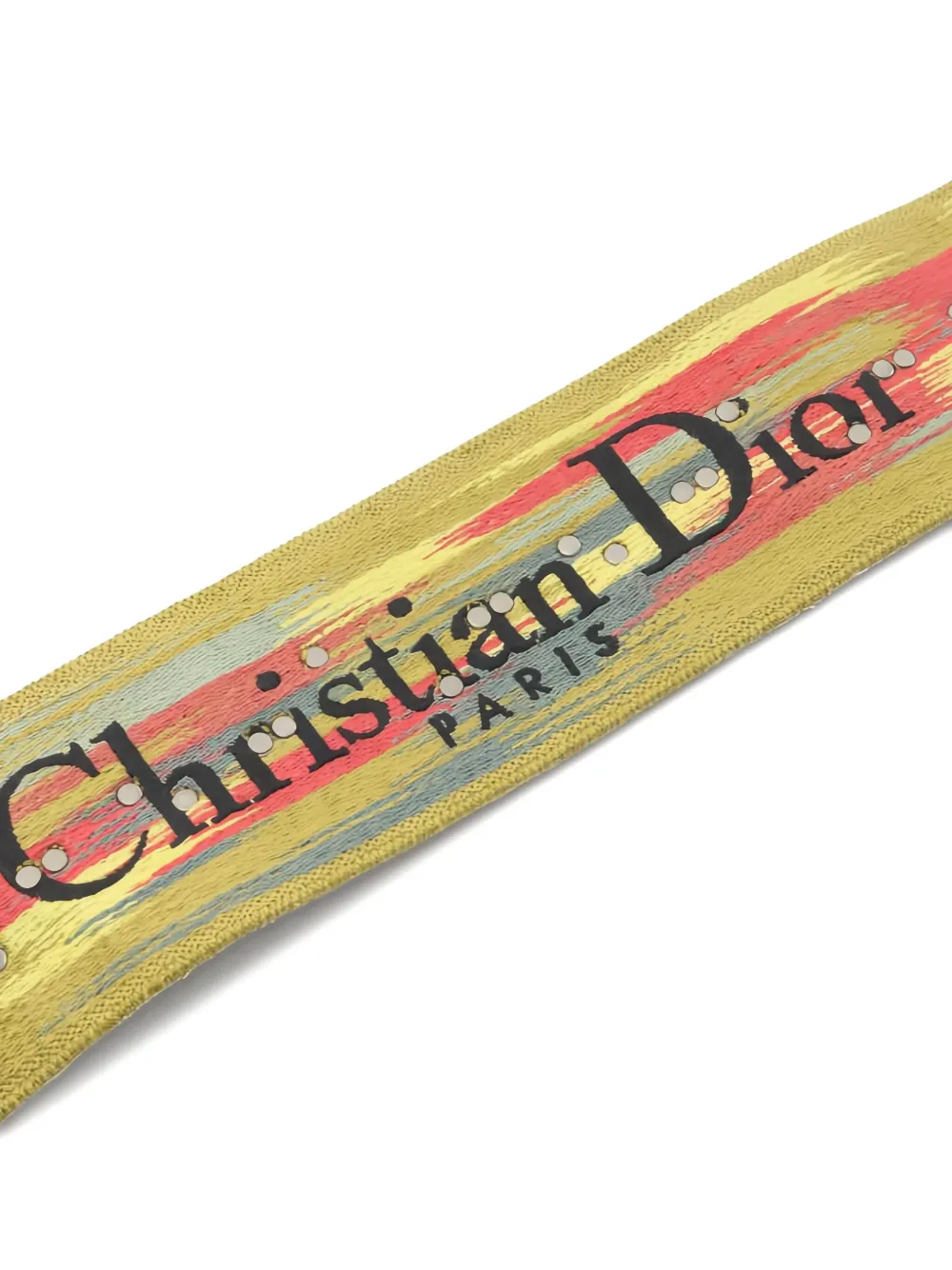 Pre-owned Dior 2020s Medallion Embroidery Shoulder Strap In Yellow