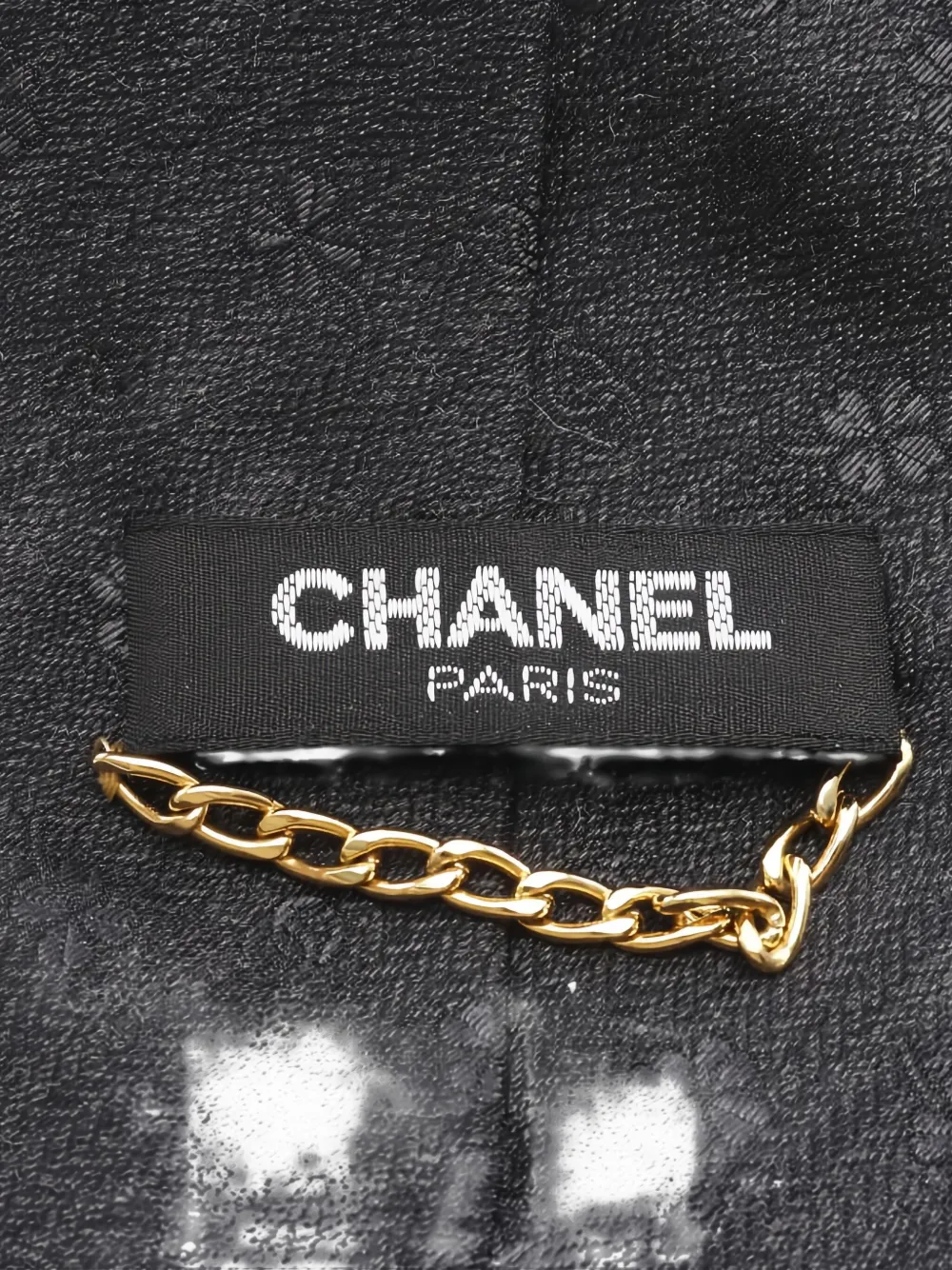 Pre-owned Chanel 1985-1988 Clover Coco Mark Tie In Gray