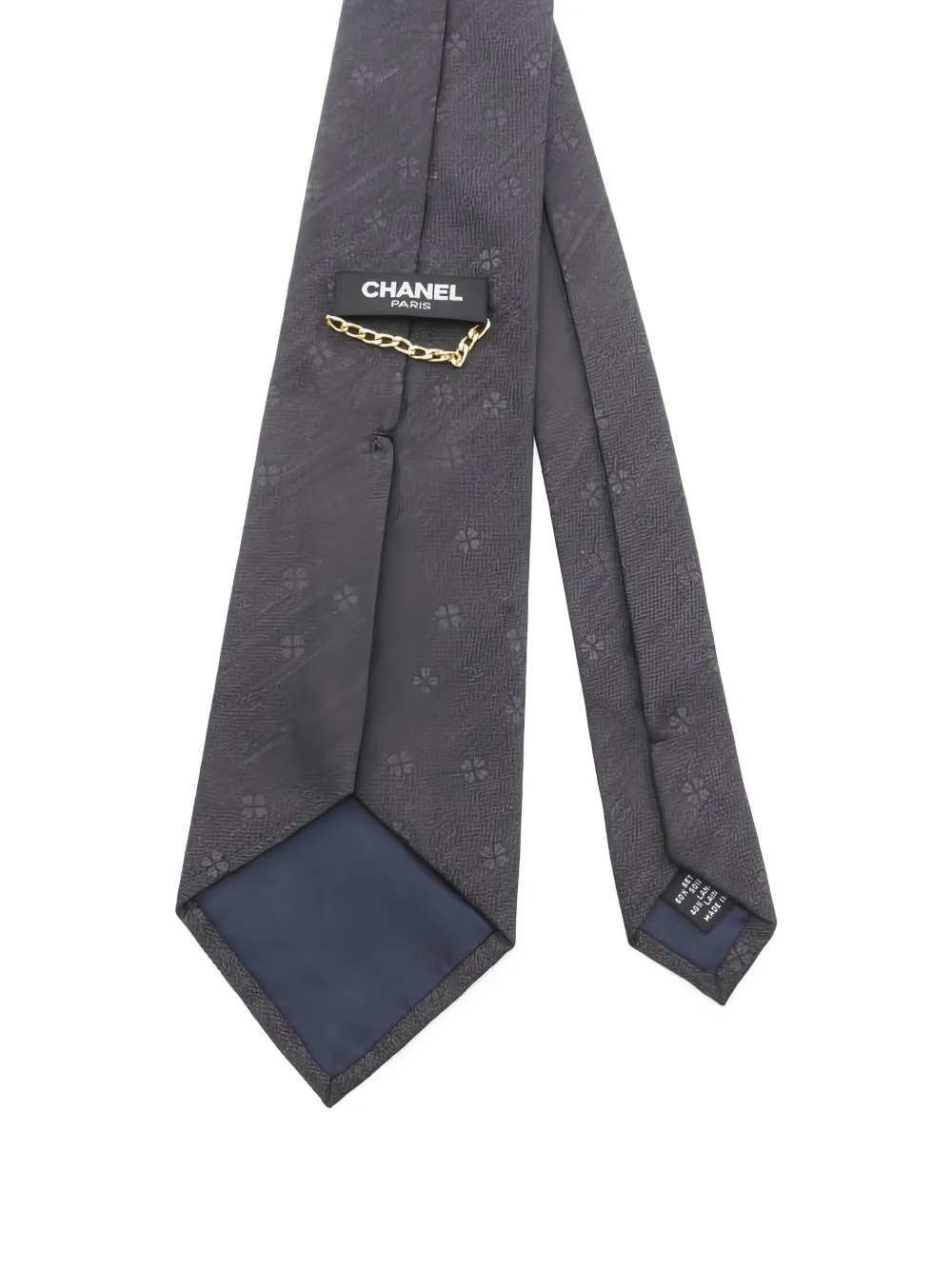 CHANEL Pre-Owned 1985-1988 Clover Coco Mark tie | Grey | Image 1