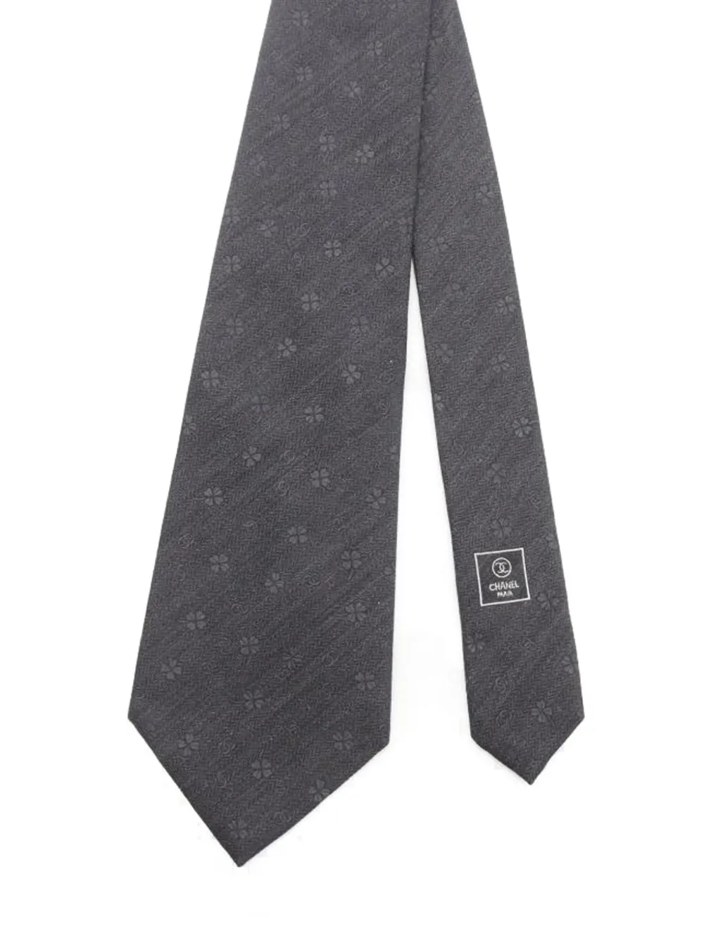 CHANEL Pre-Owned corbata Clover Coco Mark 1985-1988 | gris | Image 1