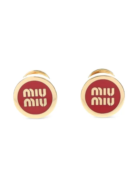 Miu Miu Pre-Owned aretes con motivo del logo 2010