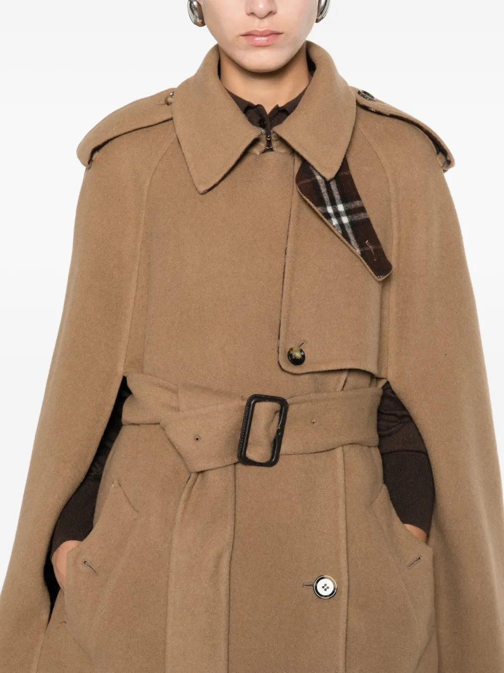 Burberry Wollen cape Bruin