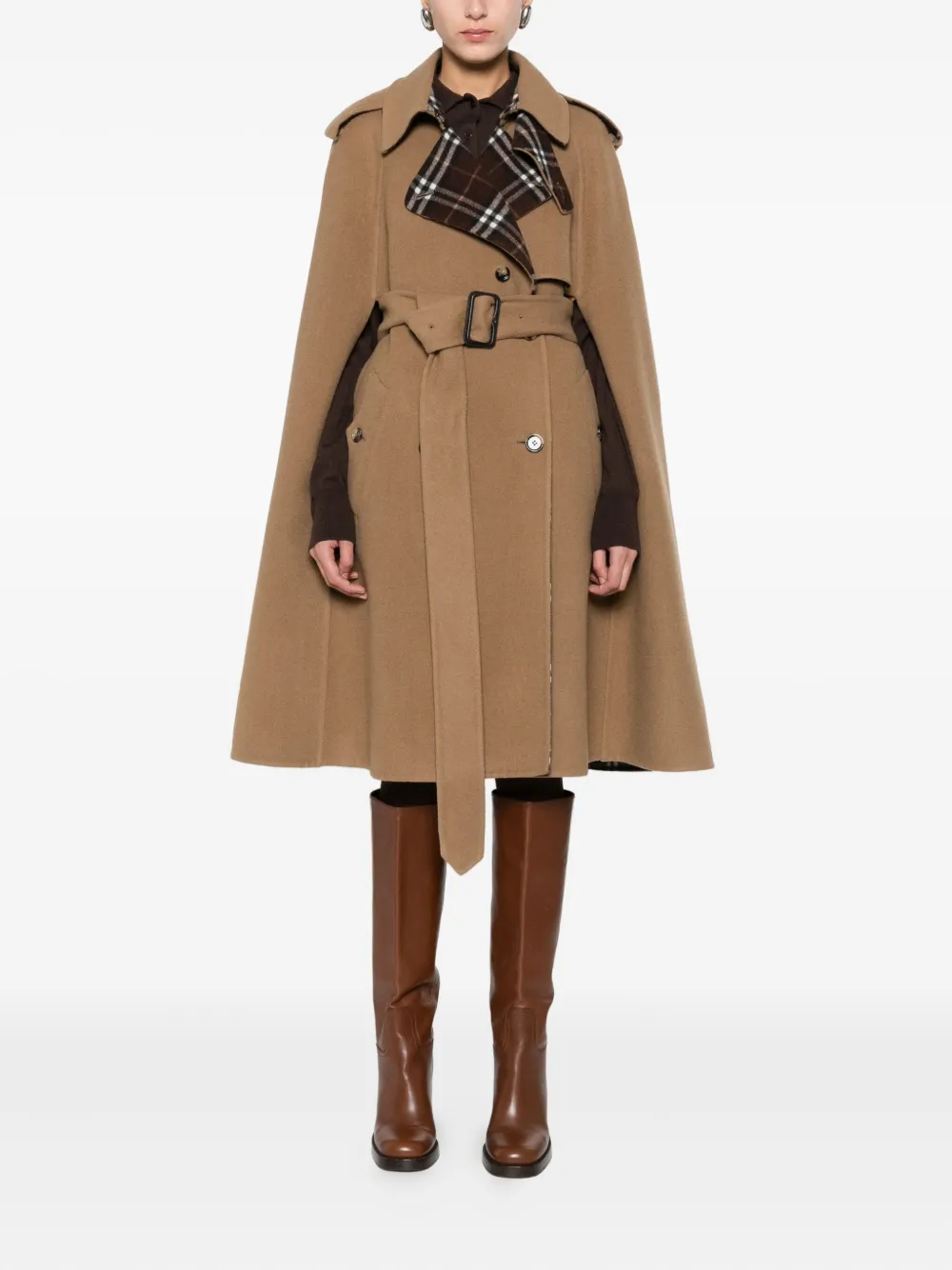 Burberry Wollen cape Bruin