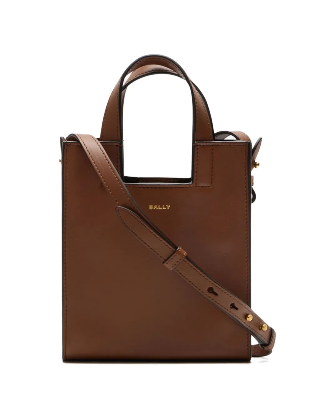 Bally Small Easy Leather Tote Bag In Brown