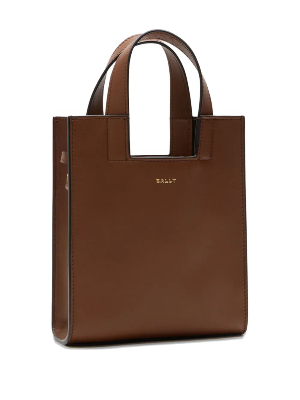 Bally Small Easy Leather Tote Bag In Brown