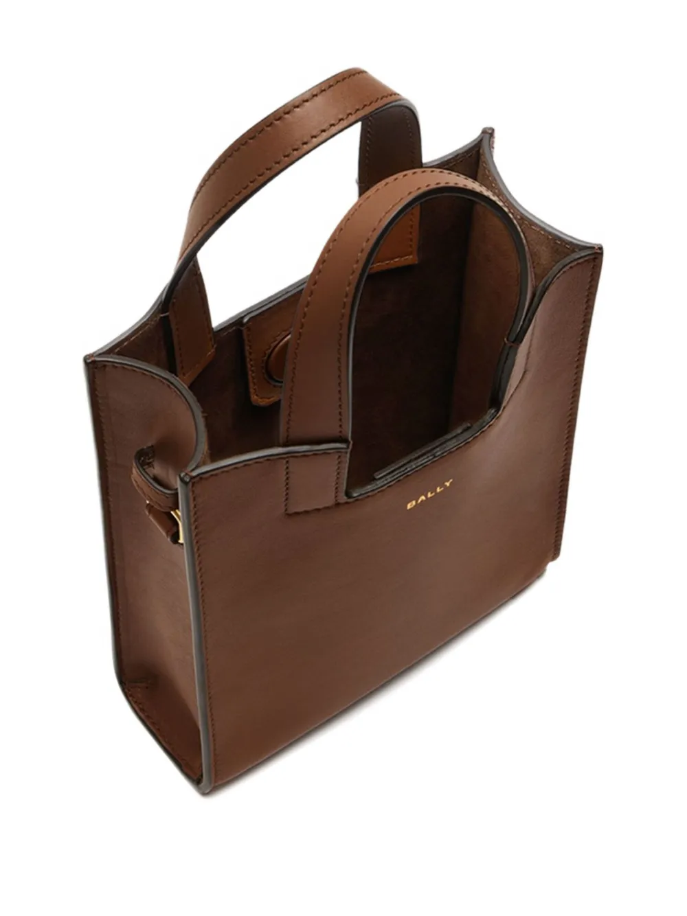 Bally Small Easy Leather Tote Bag In Brown