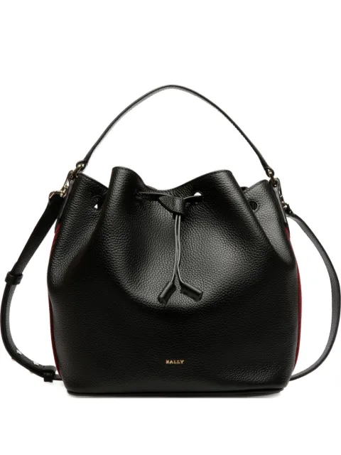 Bally top-handle grained leather bucket bag