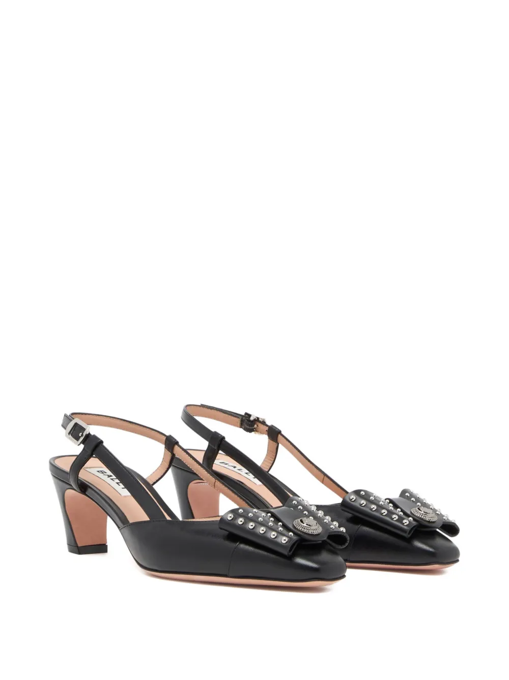 Bally 55 mm B-Bow slingback pumps met studs Zwart