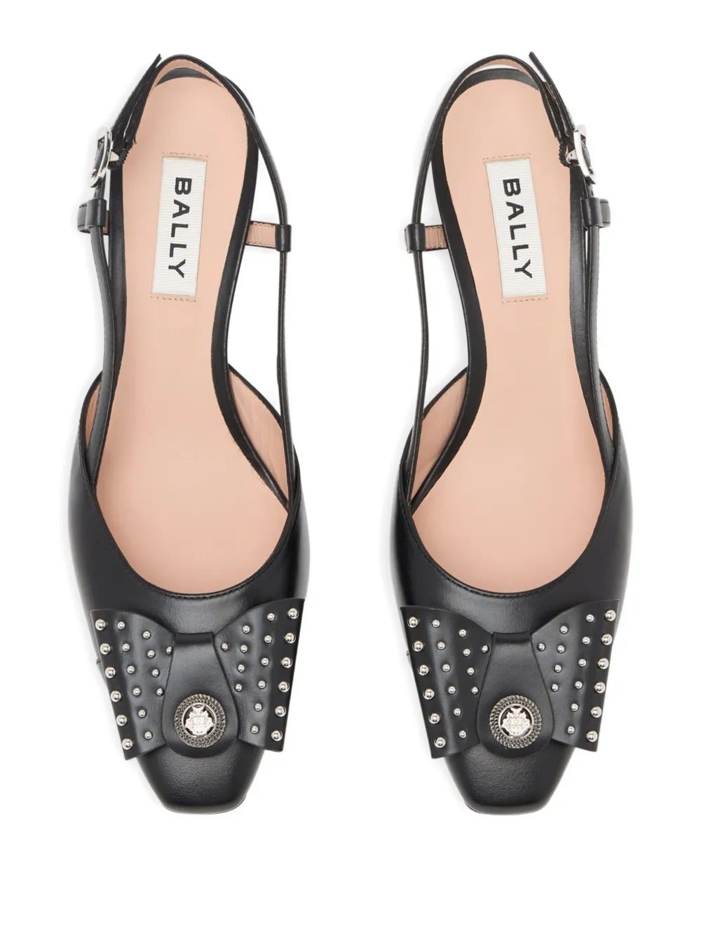 Bally 55 mm B-Bow slingback pumps met studs Zwart