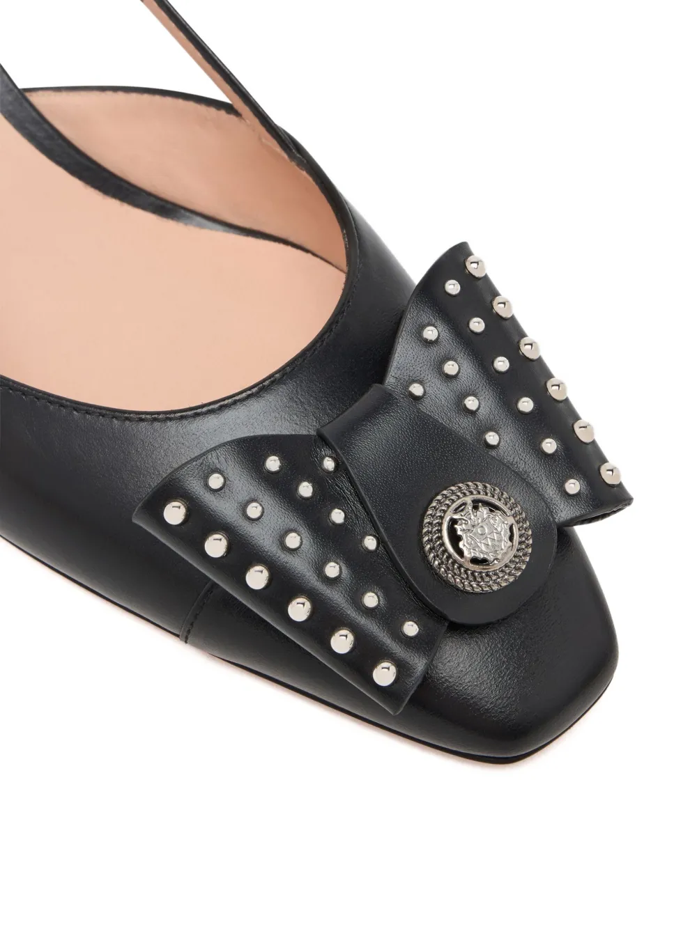 Bally 55 mm B-Bow slingback pumps met studs Zwart
