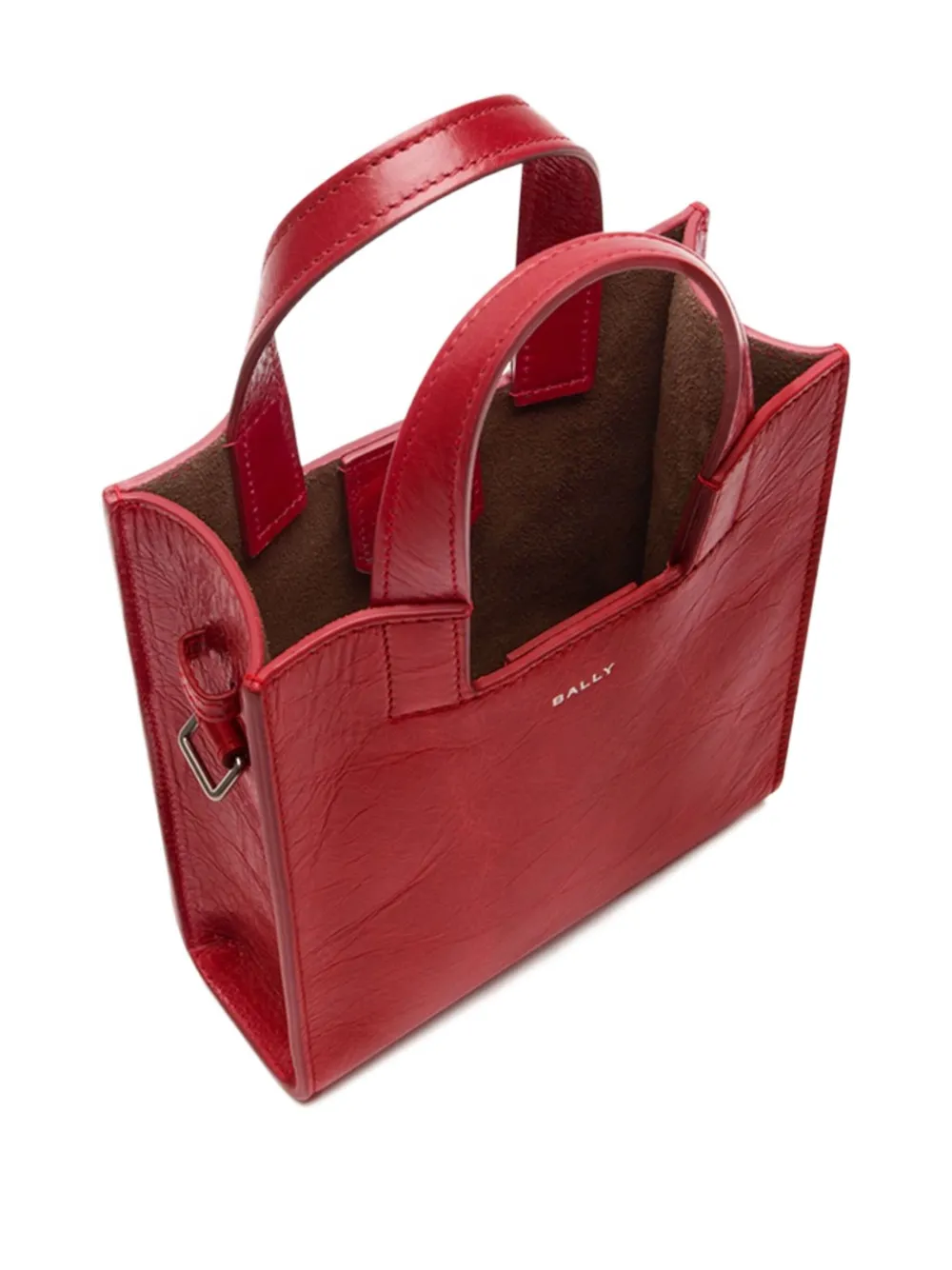 Bally Small Easy Leather Tote Bag In Red