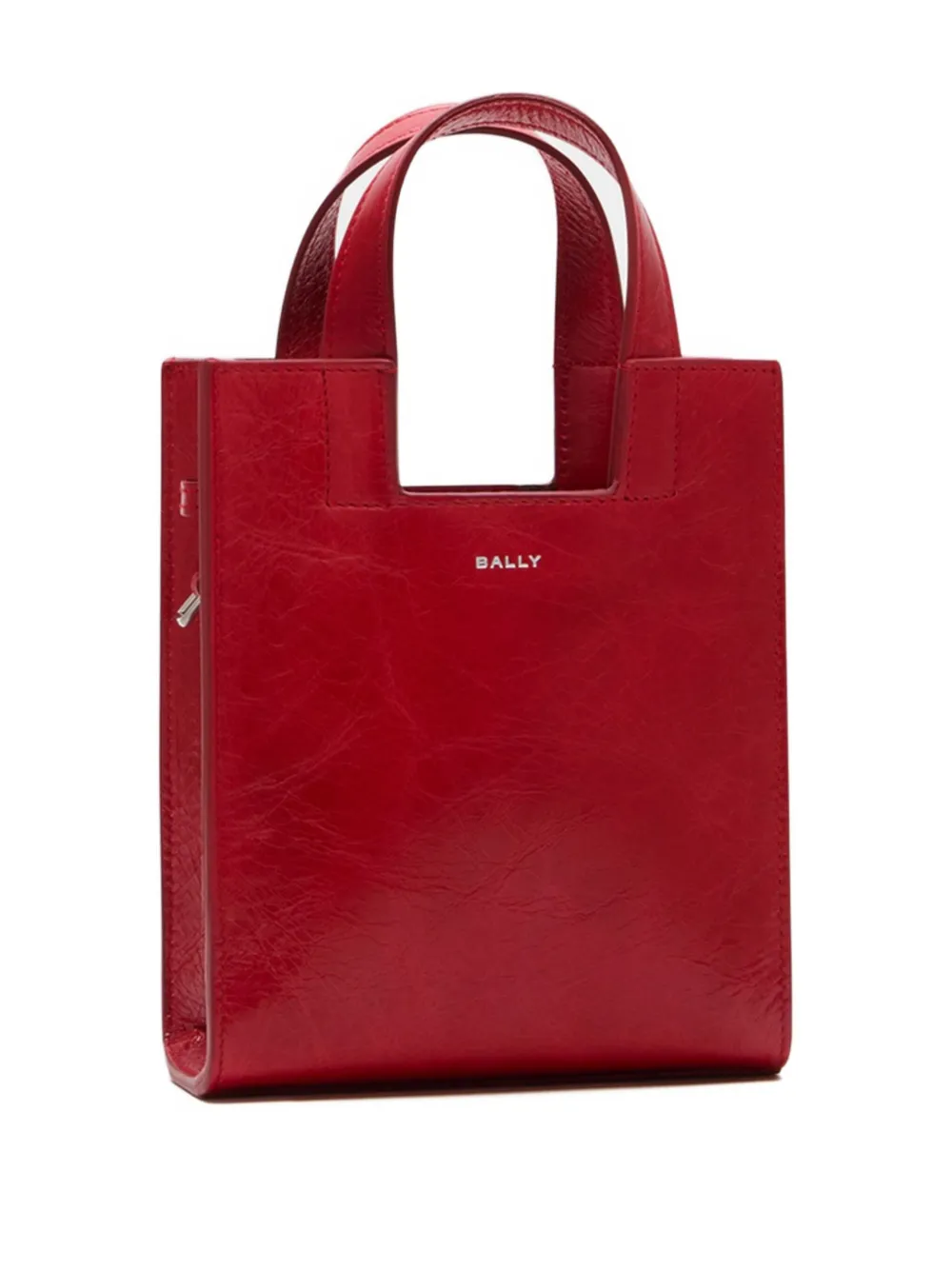 Bally Small Easy Leather Tote Bag In Red