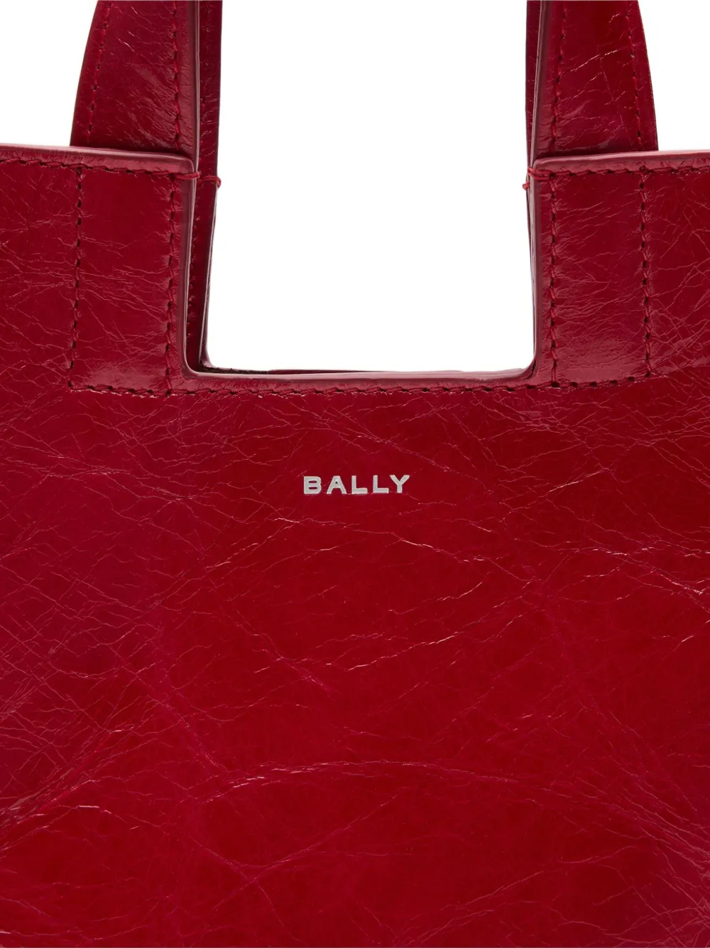 Bally Small Easy Leather Tote Bag In Red