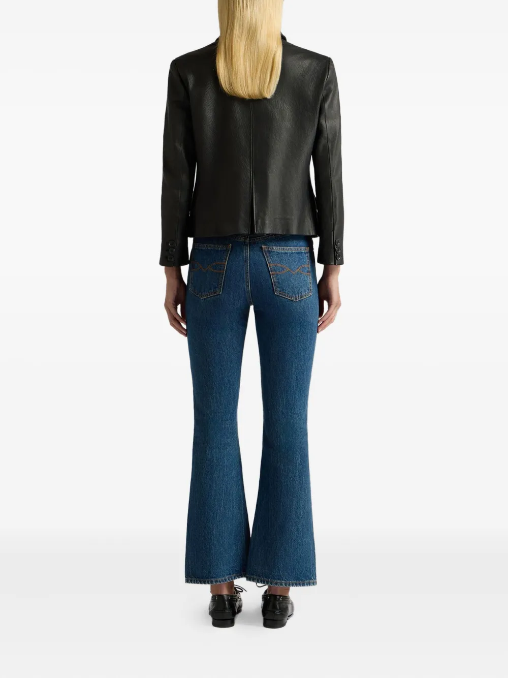 Bally Leren blazer met knopen Zwart