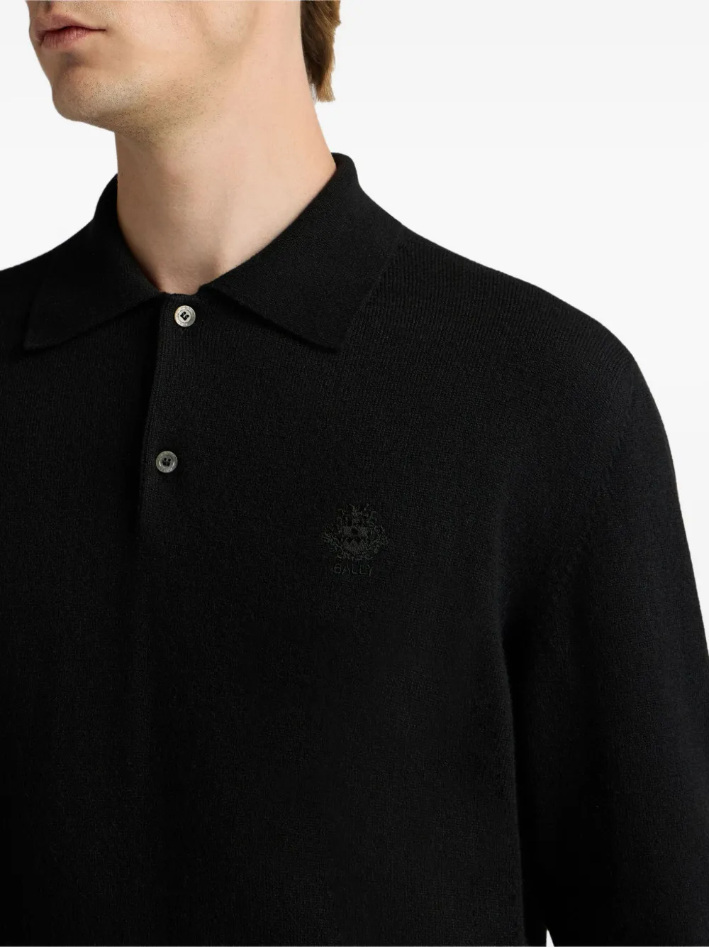 Bally Poloshirt met lange mouwen Zwart