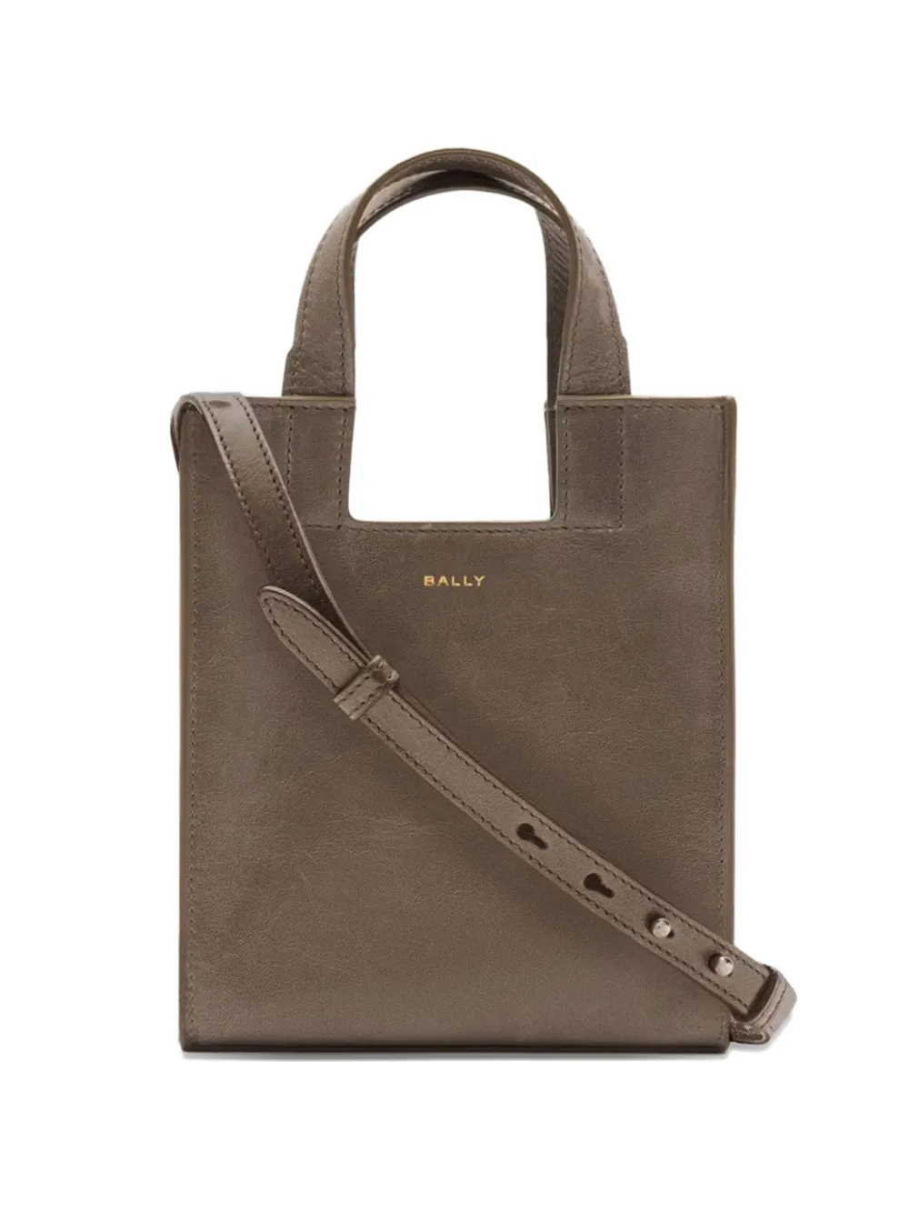 Bally Small Easy Leather Tote Bag In Brown