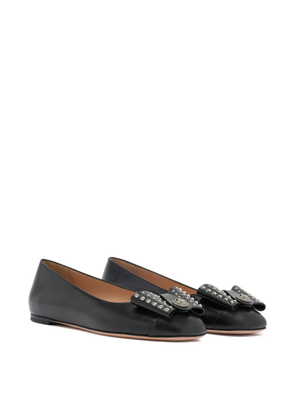 Bally B-Bow leren ballerina's met studs Zwart