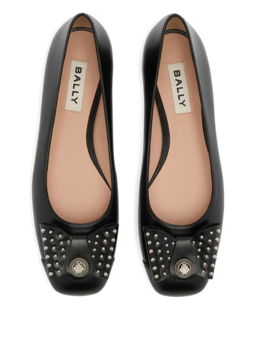 Bally B-Bow leren ballerina's met studs Zwart