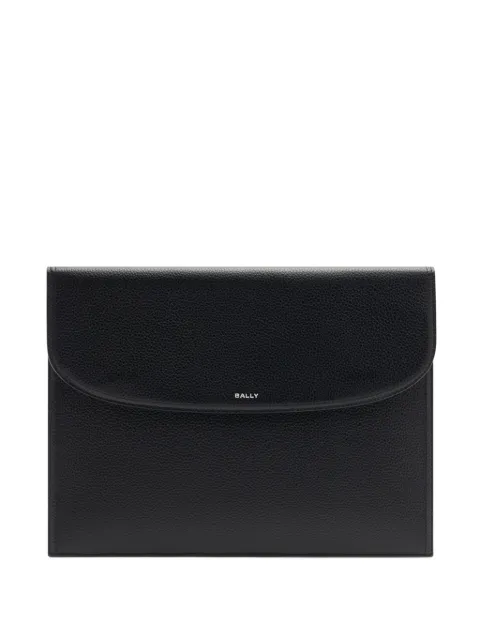 Bally Capitol grained leather flap clutch bag