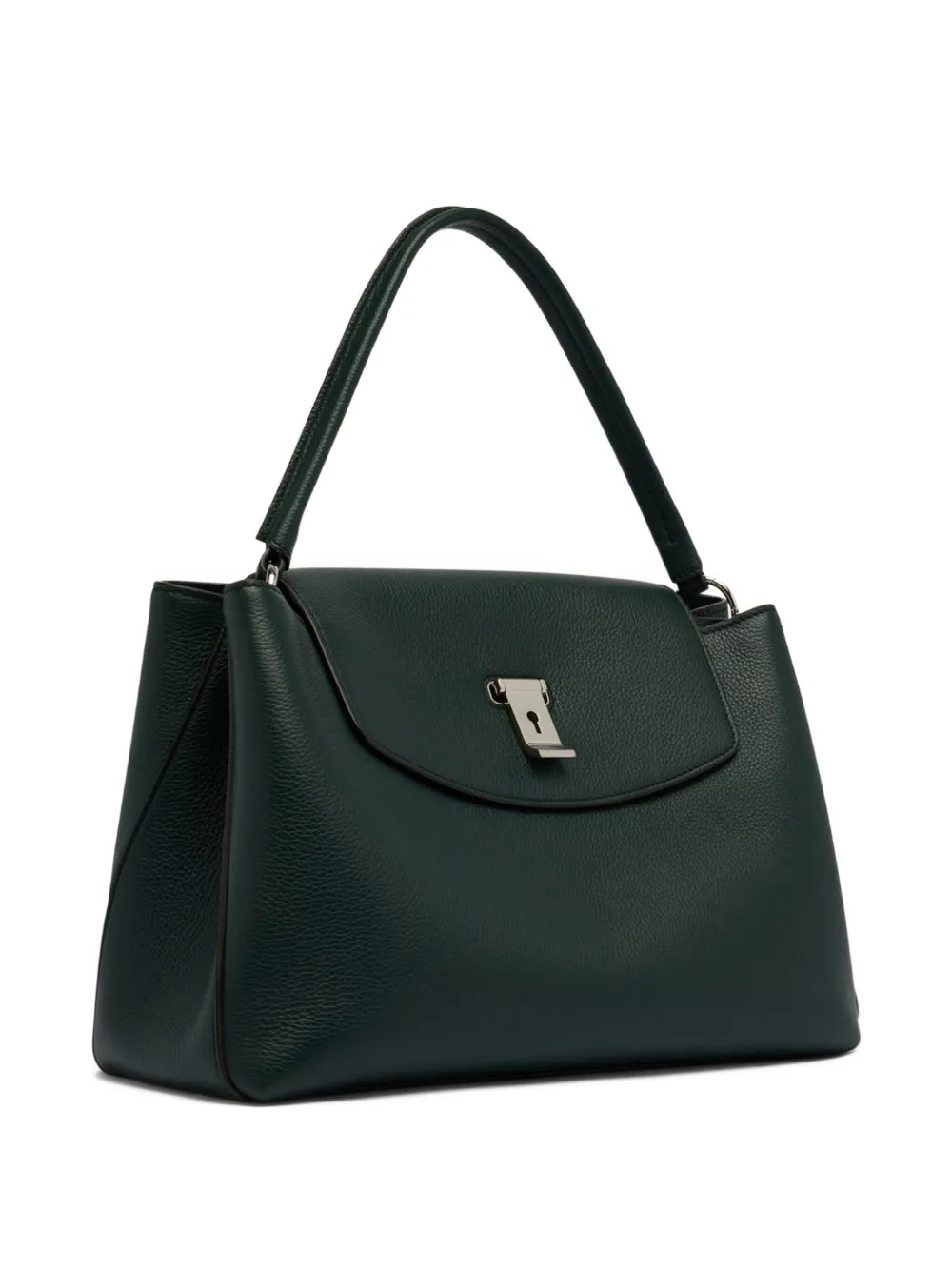 Bally Lock Me Grained Tote Bag In Green