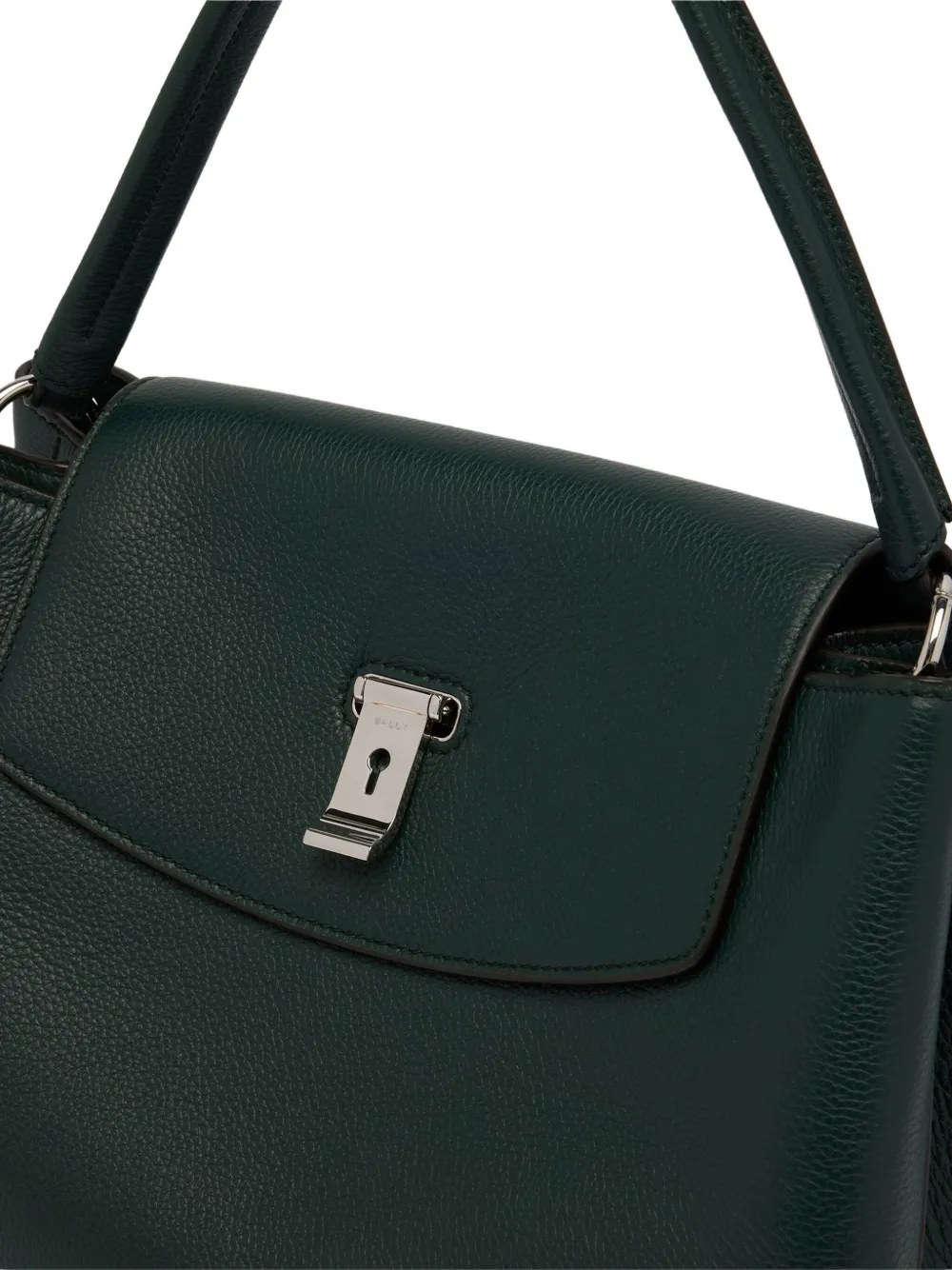 Bally Lock Me Grained Tote Bag In Green
